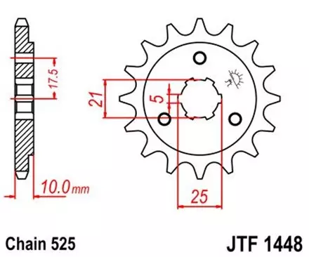 Звезда передняя JT JTF1448.13 для мотоциклов