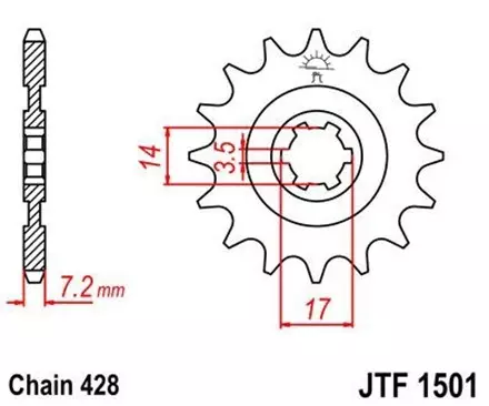 Звезда передняя JT JTF1501.14 для мотоциклов