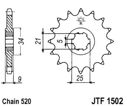 Звезда передняя JT JTF1502.13 для мотоциклов