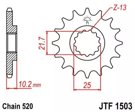 Звезда передняя JT JTF1503.12 для мотоциклов