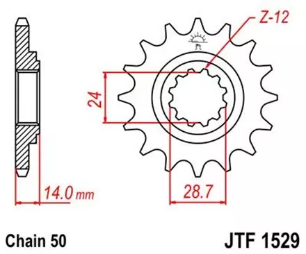 Звезда передняя JT JTF1529.16 для мотоциклов