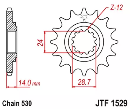 Звезда передняя JT JTF1529.17RB для мотоциклов