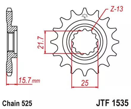 Звезда передняя JT JTF1535.15RB для мотоциклов