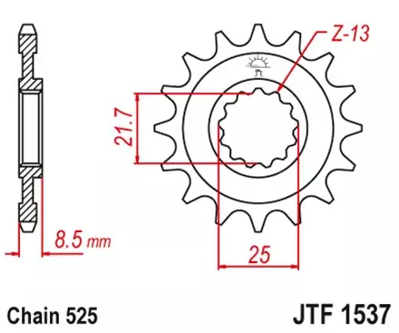 Звезда передняя JT JTF1537.17RB для мотоциклов
