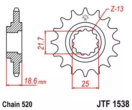Звезда передняя JT JTF1538.15 для мотоциклов