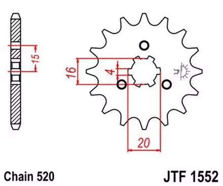 Звезда передняя JT JTF1552.11 для мотоциклов
