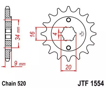Звезда передняя JT JTF1554.14 для мотоциклов