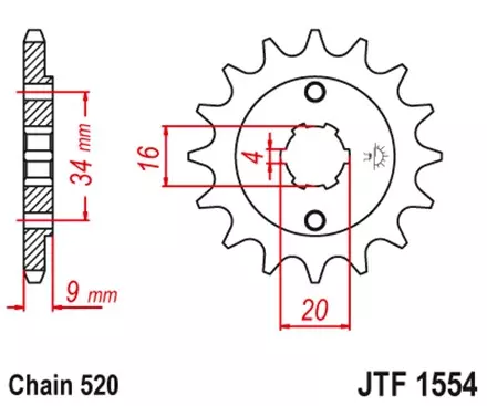 Звезда передняя JT JTF1554.15 для мотоциклов