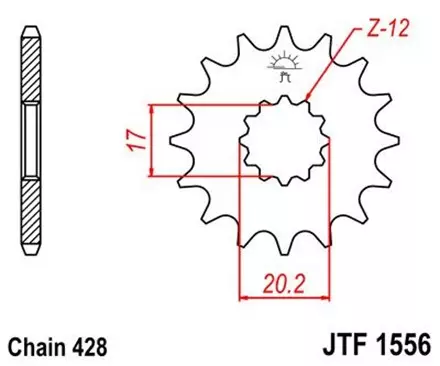 Звезда передняя JT JTF1556.13 для мотоциклов