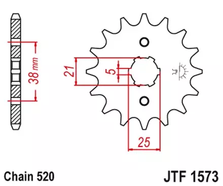 Звезда передняя JT JTF1573.13 для мотоциклов