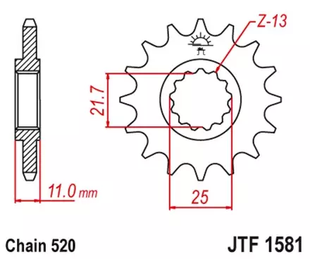 Звезда передняя JT JTF1581.13 для мотоциклов