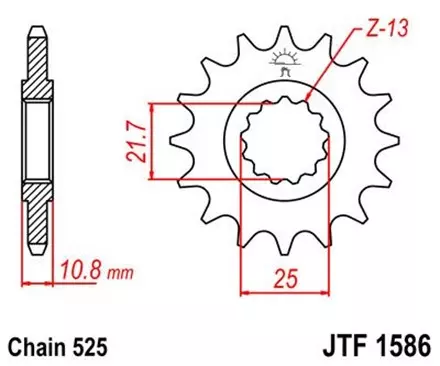 Звезда передняя JT JTF1586.17 для мотоциклов