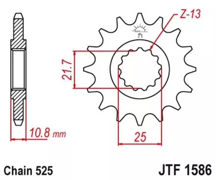 Звезда передняя JT JTF1586.17RB для мотоциклов