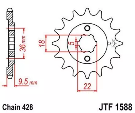 Звезда передняя JT JTF1588.19 для мотоциклов