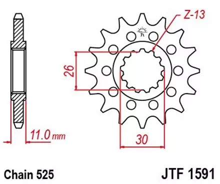 Звезда передняя JT JTF1591.16 для мотоциклов