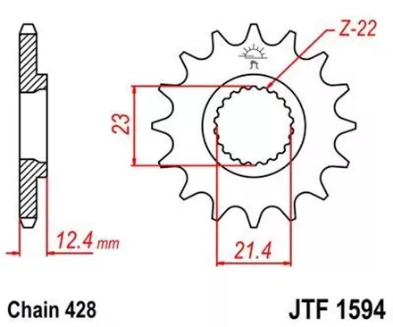 Звезда передняя JT JTF1594.15 для мотоциклов