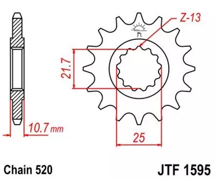 Звезда передняя JT JTF1595.16 для мотоциклов