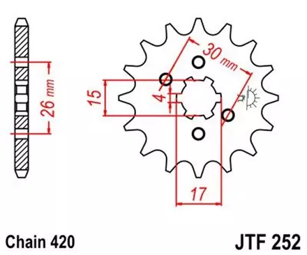 Звезда передняя JT JTF252.17 для мотоциклов