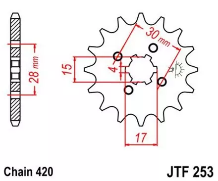 Звезда передняя JT JTF253.14 для мотоциклов