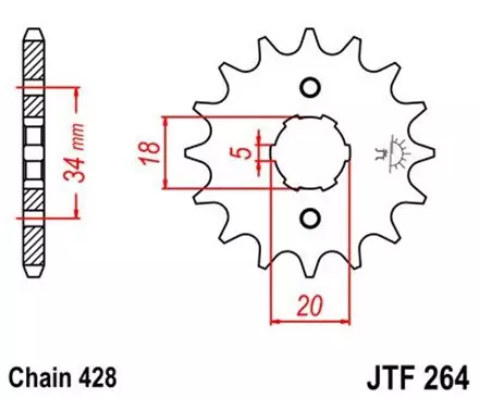 Звезда передняя JT JTF264.15 для мотоциклов