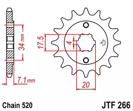 Звезда передняя JT JTF266.14 для мотоциклов
