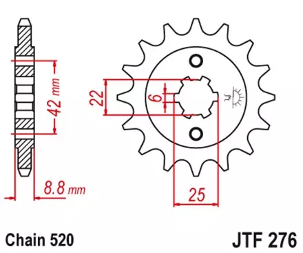 Звезда передняя JT JTF276.15 для мотоциклов