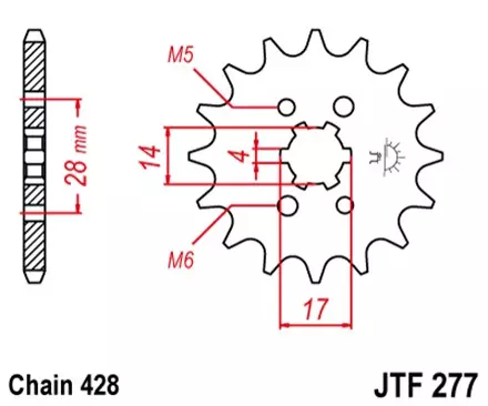 Звезда передняя JT JTF277.13 для мотоциклов