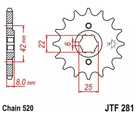 Звезда передняя JT JTF281.15 для мотоциклов