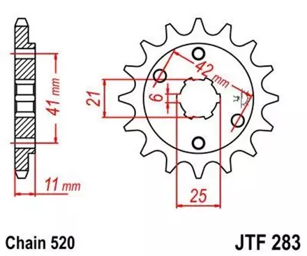 Звезда передняя JT JTF283.14 для мотоциклов