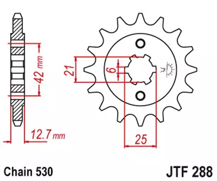 Звезда передняя JT JTF288.15 для мотоциклов
