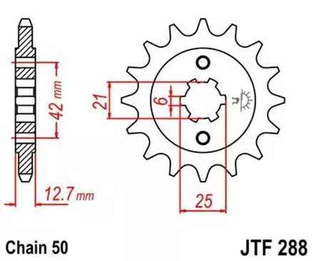 Звезда передняя JT JTF288.18 для мотоциклов