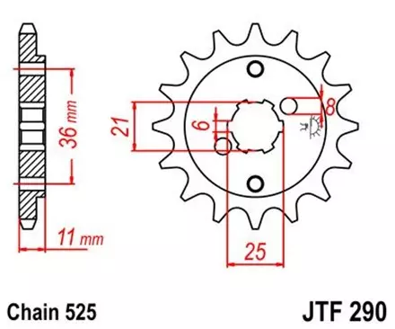 Звезда передняя JT JTF290.15 для мотоциклов