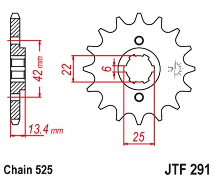 Звезда передняя JT JTF291.16 для мотоциклов