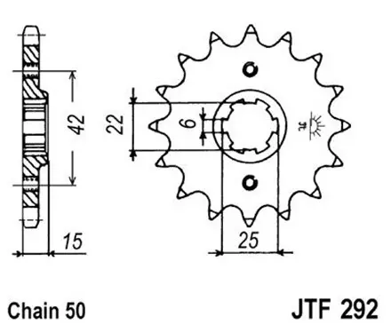 Звезда передняя JT JTF292.16 для мотоциклов