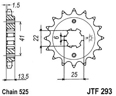 Звезда передняя JT JTF293.14 для мотоциклов