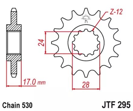 Звезда передняя JT JTF295.15RB для мотоциклов