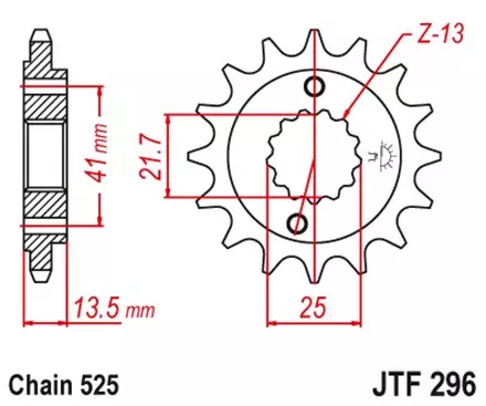 Звезда передняя JT JTF296.15RB для мотоциклов