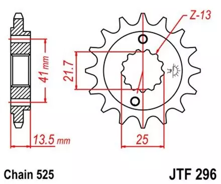 Звезда передняя JT JTF296.16 для мотоциклов
