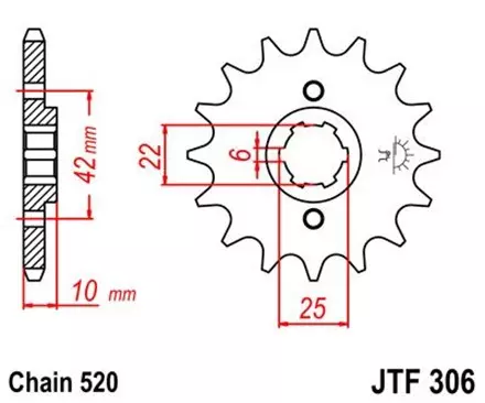 Звезда передняя JT JTF306.15 для мотоциклов