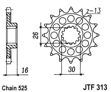 Звезда передняя JT JTF313.15 для мотоциклов