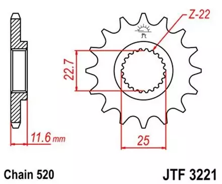 Звезда передняя JT JTF3221.11 для мотоциклов