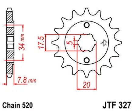 Звезда передняя JT JTF327.12 для мотоциклов