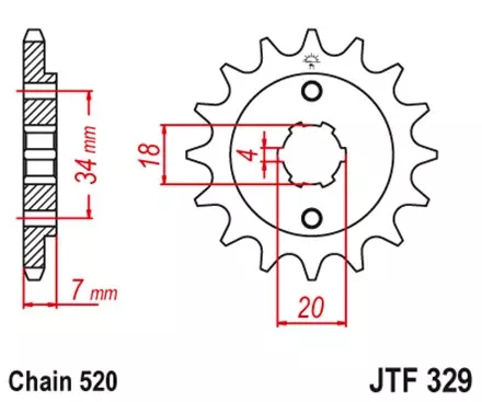 Звезда передняя JT JTF329.14 для мотоциклов