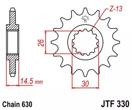 Звезда передняя JT JTF330.15 для мотоциклов
