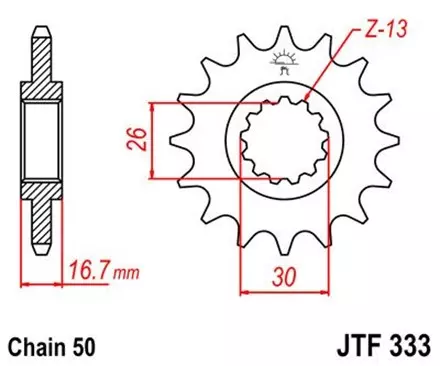 Звезда передняя JT JTF333.14 для мотоциклов
