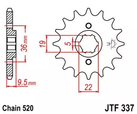Звезда передняя JT JTF337.14 для мотоциклов