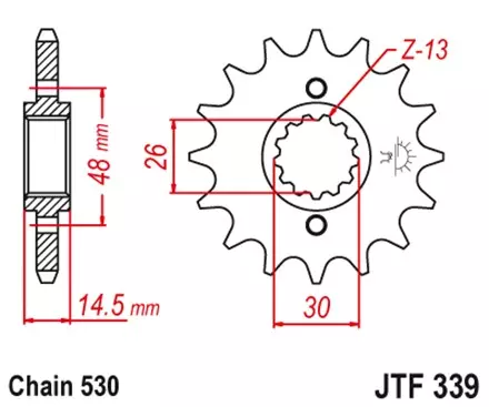 Звезда передняя JT JTF339.16RB для мотоциклов