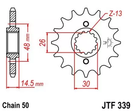 Звезда передняя JT JTF339.18 для мотоциклов