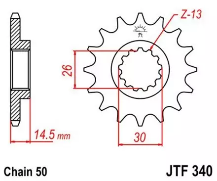 Звезда передняя JT JTF340.18 для мотоциклов