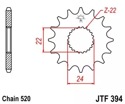 Звезда передняя JT JTF394.14 для мотоциклов